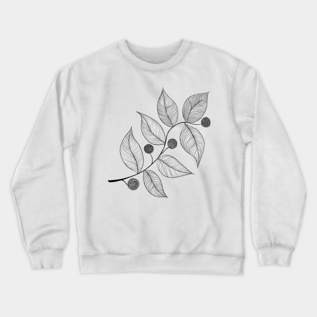 Leaves and Pods in Ink Crewneck Sweatshirt by MamaODea